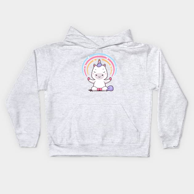 Unicorn Yoga Kids Hoodie by zoljo